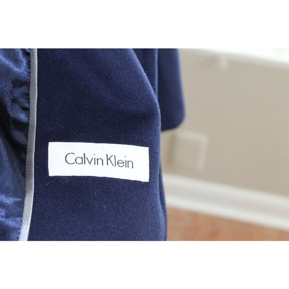 Calvin Klein Womens Pea Coat Jacket Size 8 Dark Blue Wool Cashmere Warm - Picture 9 of 9